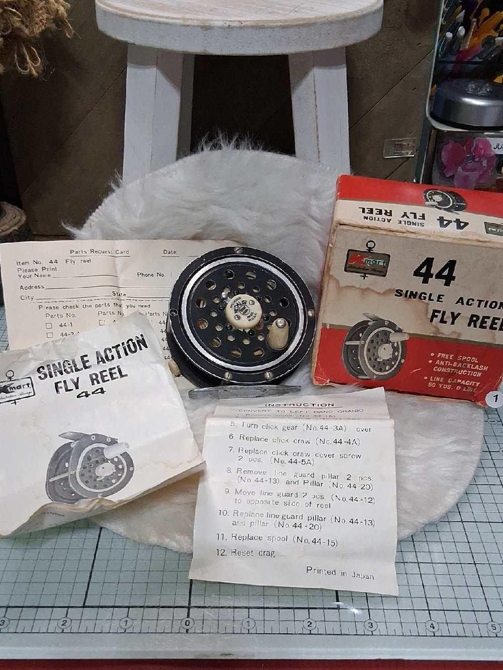 Vintage K mart 44 Single Action Fly Reel Complete With Box And Papers Works Smoo